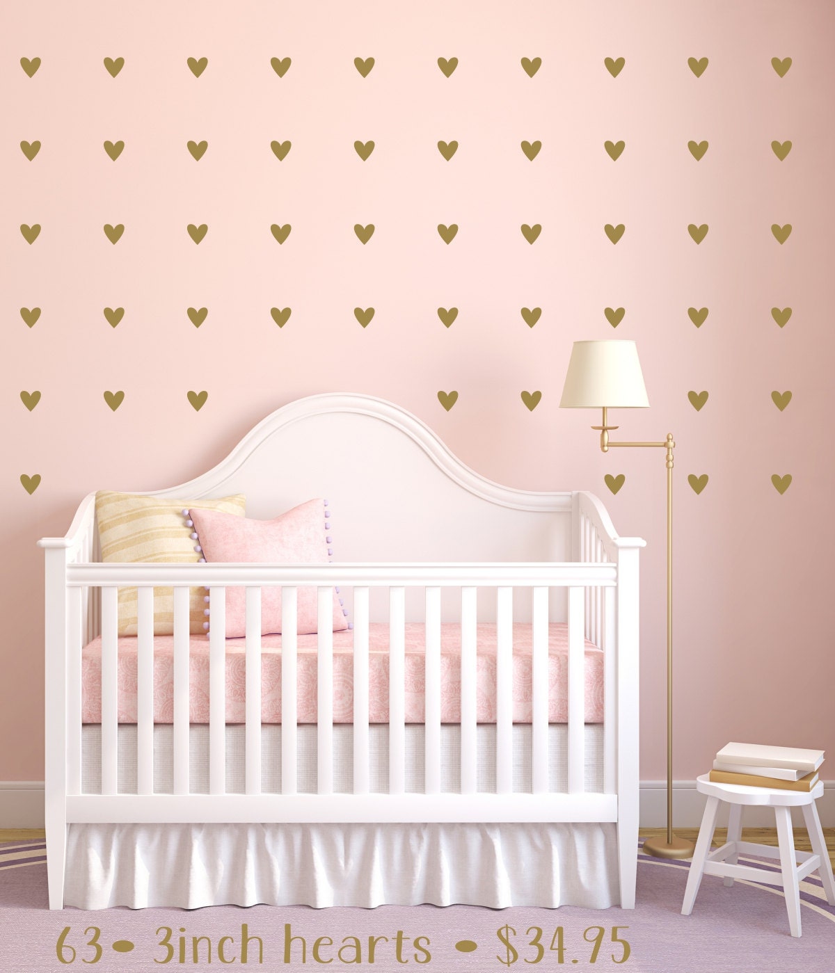 Heart Wall Decals Gold Heart Decals Peel & Stick Wall