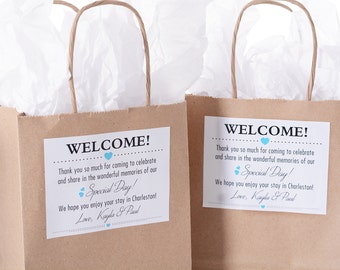 Hotel Wedding Welcome Bags - 25 Out of Town Welcome Bags - Hotel Wedding Bags - Personalized Wedding Favor Bags