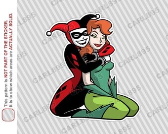 Batman Inspired - Harley Quinn and Poison Ivy Car Truck SUV Vinyl Bumper Sticker