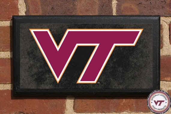 Virginia Tech Hokies VT Logo Classic Vintage Style Plaque Sign