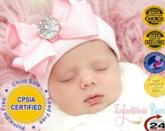 BABY GIRL HAT newborn baby newborn hospital hat newborn girl hat hospital newborn hat newborn hat baby hat baby bow infanteenie beanie