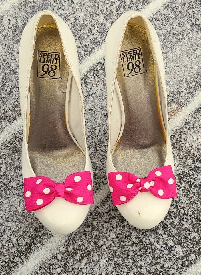 Hot Pink Bow Shoe ClipsWedding Accessories Bridal Shoe