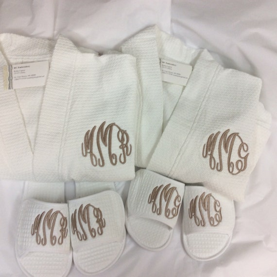Personalized Embroidered Robe and Slipper Sets Custom