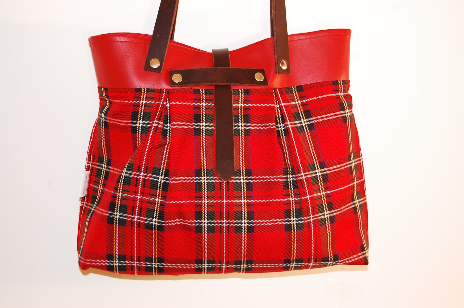 red tartan bag