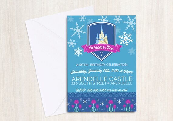 FROZEN Inspired Invitation - Frozen Party - Princess Elsa and Anna - FROZEN party supplies Il_570xn
