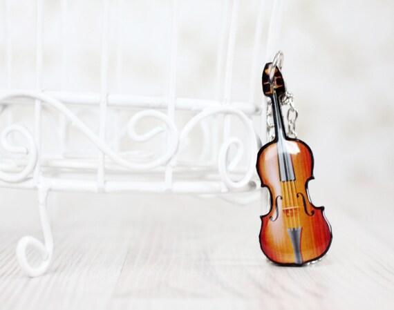 Violin necklace - Wooden necklace - Music necklace - Sheet music jewelry