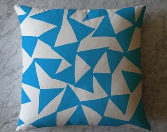 Pillow with Turquoise Triangles. March 1, 2016