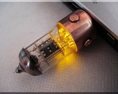 8/16/32/64/128GB ORANGE Pentode radio Vacuum tube Usb flash drive stick. Steampunk/Fallout style  !!! Stand and Shipping for FREE!!!