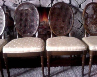 Faux Bamboo/Cane dining chairs-Set of four-Local Pick Up