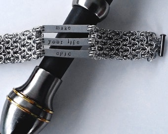 Make Your Life Epic Bracelet - Metal Stamped Bracelet - Statement Bracelet - Graduation Gift Bracelet