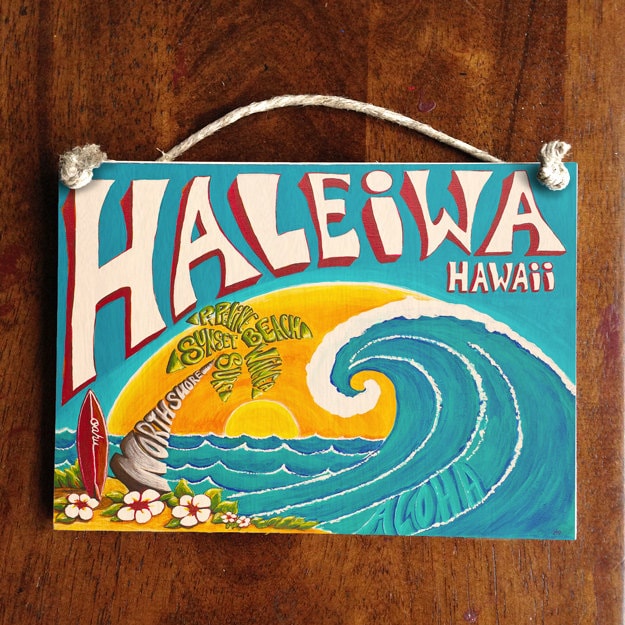 Haleiwa Hawaii Sign Hawaiian Sign Tropical Beach Decor Surf