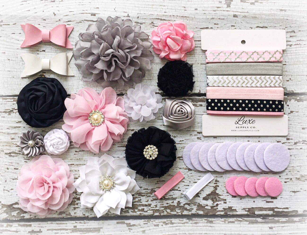 DIY Headband Making Kit Classic Collection Pink Grey