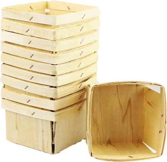 20 small Wooden Berry Basket / Container Pint Size