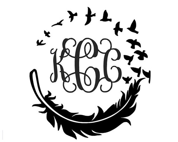Download Items similar to Feather Monogram on Etsy