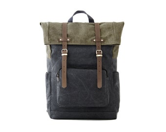 Laptop Backpack / Casual Daypacks / Canvas Gray / CITYCARRY