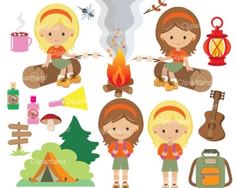 Camping clip art | Etsy