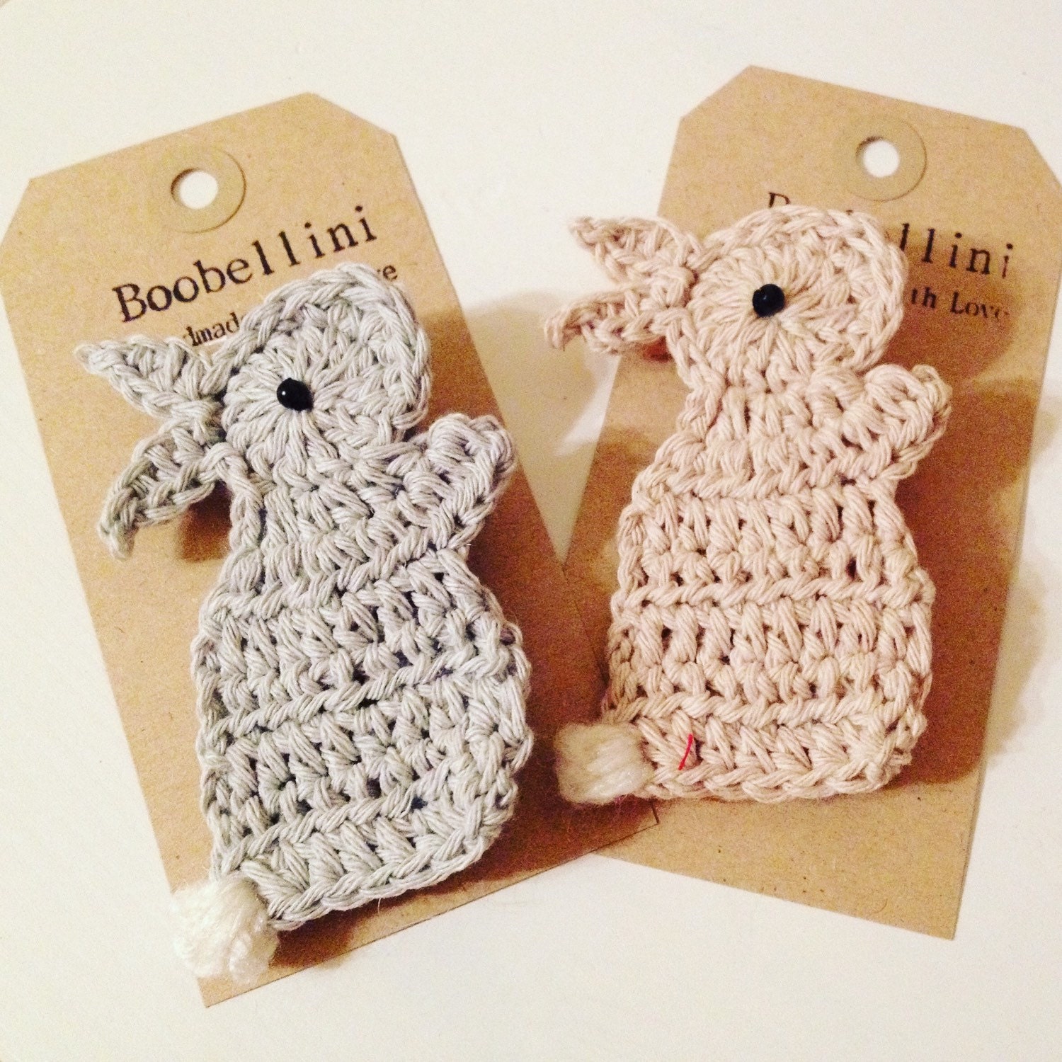 Handmade Crochet Bunny Rabbit Brooch Pin