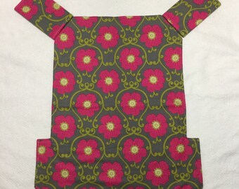 Jazz and Go baby carrier cover and strap pads for Ergo for baby wearing in fuchsia and gray floral fabric