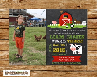Farm Birthday Invitation | Farm Birthday Party | Farm Party | Birthday Invitation for Boys | Farm Birthday Invites | Barn Invitation