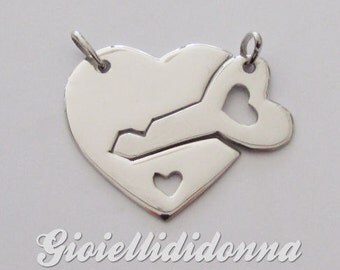 Silver lock and key heart Pendent
