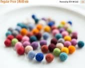 SALE 50 felt wool balls (1/2 in. size) red green brown black yellow grey blue pink purple white SALE 50 felt wool balls (1/2 in. size) red green brown black yellow grey blue pink purple white