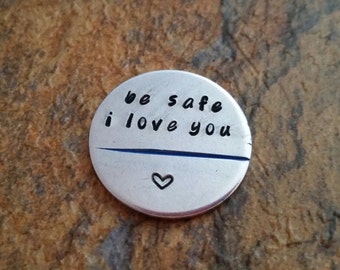 be safe i love you challenge coin police officer law enforcement graduation gift Thin Blue Line gift for LEO firefighter coin red or blue