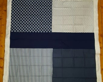 Unfinished navy and white quilt top LDT114