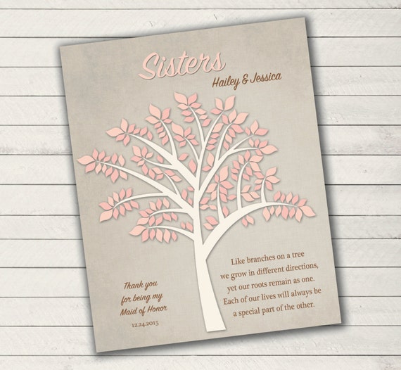 Maid of Honor Sister GiftPersonalized Gift for Sister on Wedding ...