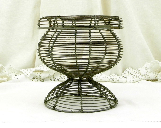 Antique French Country Kitchen Metal Wireware Basket, French Country Decor, Shabby Chic, Wire Kitchenalia, Rustic French Wire, Retro Home Antique French Country Kitchen Metal Wireware Basket, French Country Decor, Shabby Chic, Wire Kitchenalia, Rustic French Wire, Retro Home