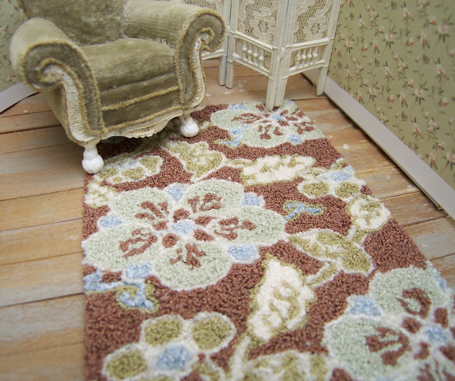 Dollhouse Miniature Rug by kathiecrisan on Etsy