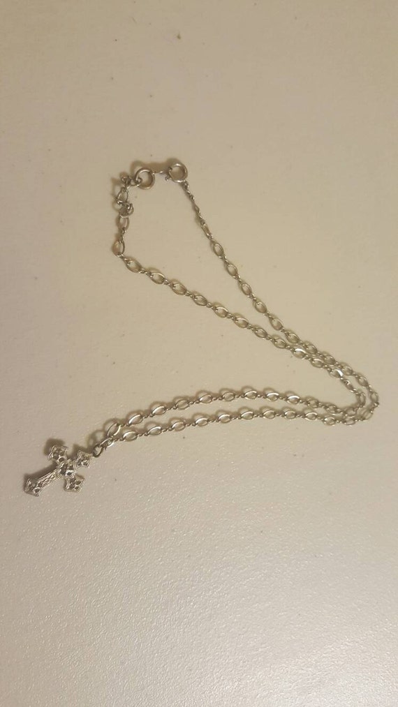 Items similar to Silver Cross Necklace on Etsy