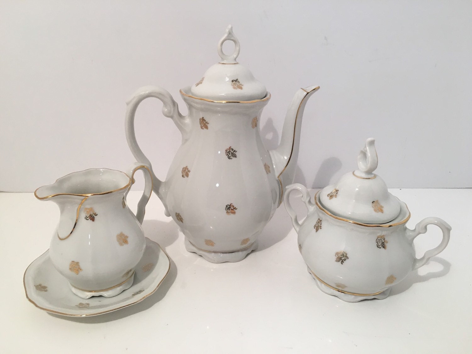 Bavarian Antique Dainty Teapot with Sugar Creamer