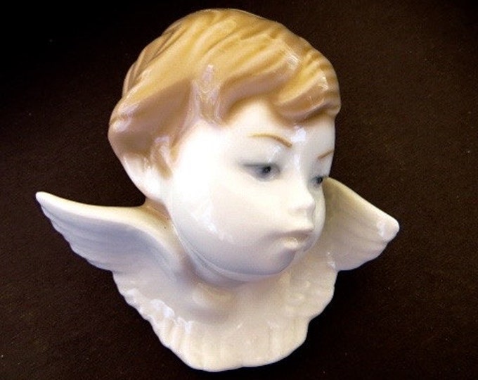 Lladro Angel Head Cherub Bust Celestial Collectibles Guardian Angel Baby Gift Sympathy Gift Vintage