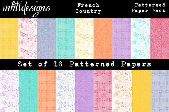 French Country Digital Paper Pack