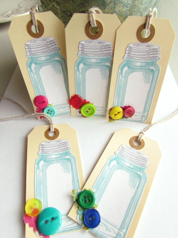 Mason Jar gift tags Hang tags Scrapbook embellishments