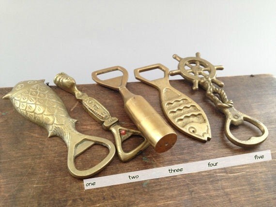 Vintage Brass Bottle Brass Fish Bottle Opener By Tastevintage