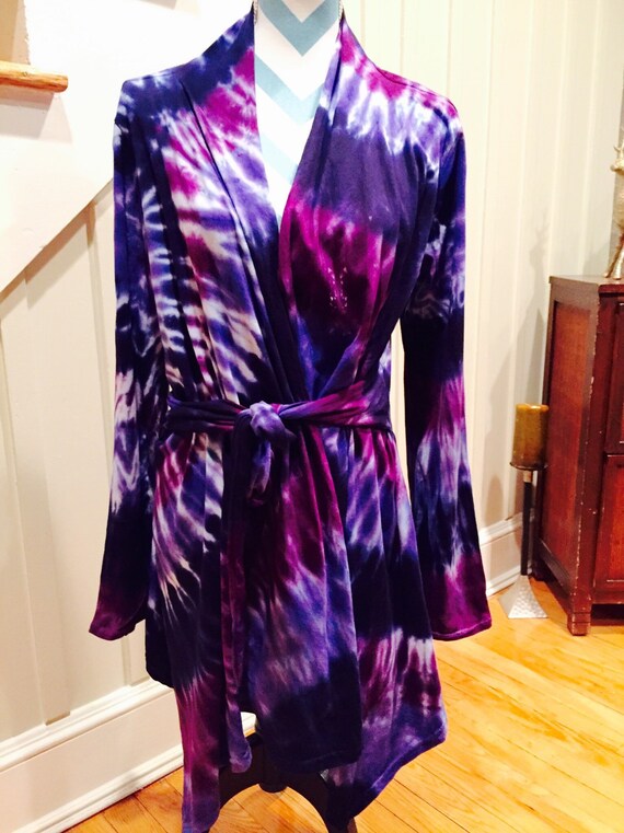 Tye dye bathrobe hand dyed bathrobe jersey 100 cotton tie