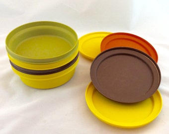Vintage Tupperware Seal N Serve Bowls, Tupperware Harvest Bowls and Lids x 4