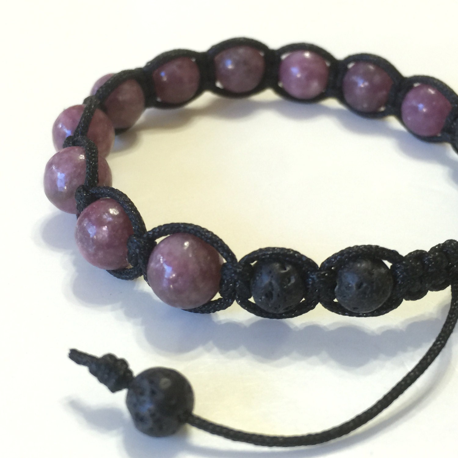 Lepidolite Shamballa Bracelet GESHA0114 by GemBracelets on Etsy