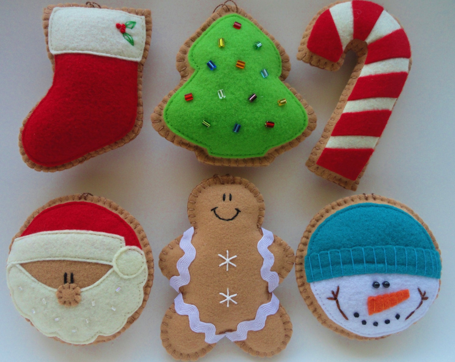 Felt Cookie Holiday Ornaments-Christmas by GingerSweetCrafts