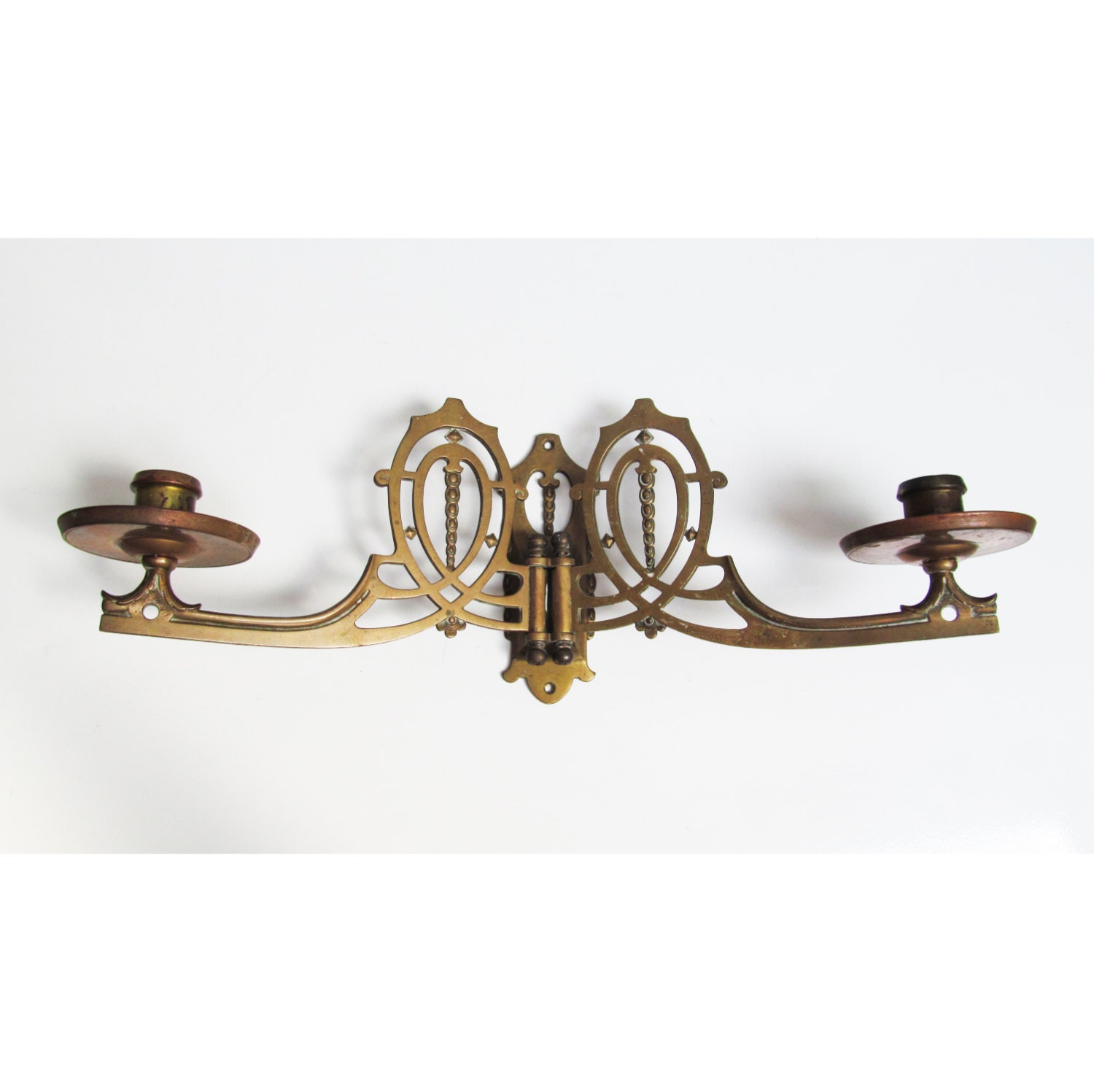 Art Nouveau brass candelabra piano sconces antique french