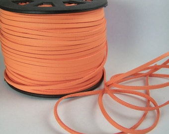 Coral Faux Leather Cord 20 Feet USA Seller
