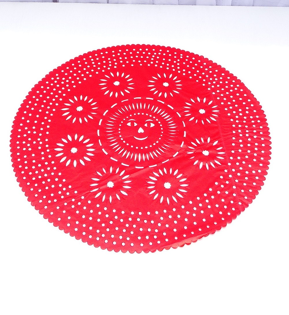 Mexican Papel picado Round paper placemat 23 Fiesta