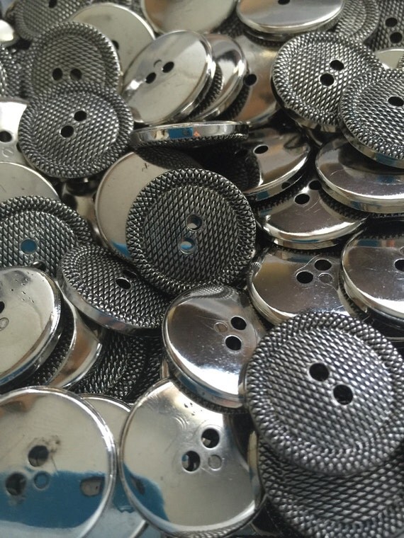 bulk 50 silver buttons plastic buttons cover with meta 2