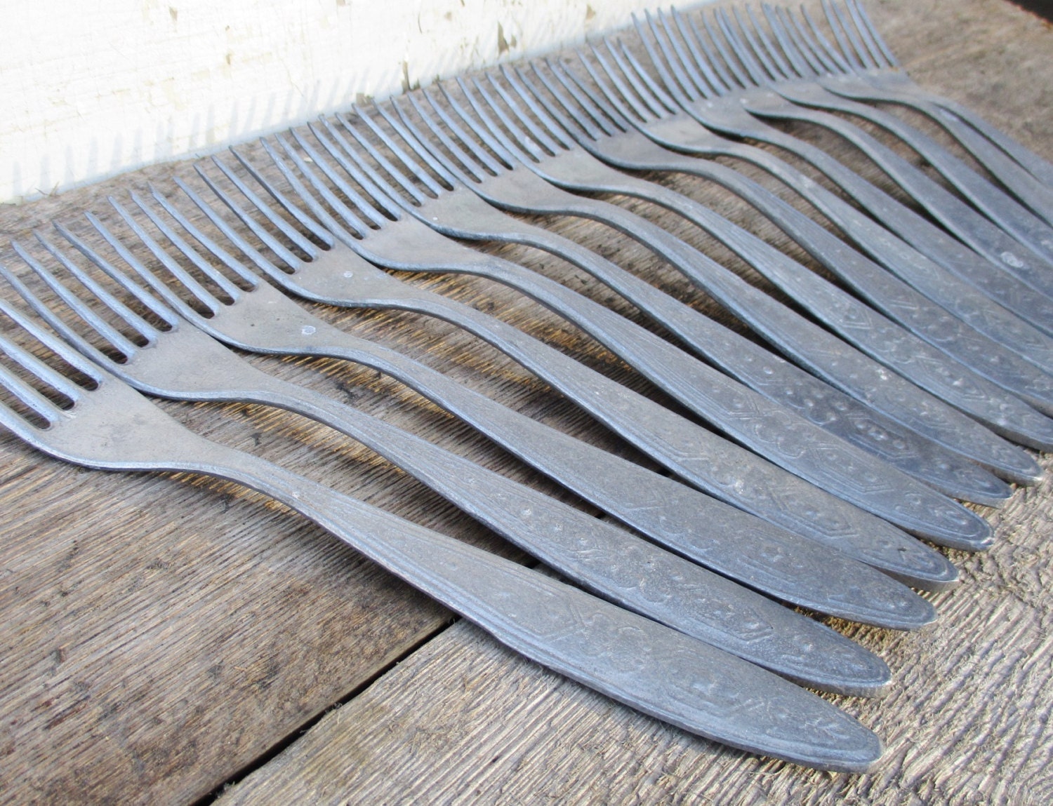 Aluminum Forks Cutlery Set of 15 Retro Flatware Vintage