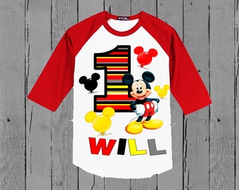 Mickey Mouse Birthday Shirt - Mickey Mouse Shirt - Mickey Baseball Shirt Available