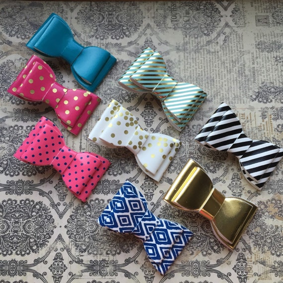 Vinyl Hair Bow Barettes choose your style modern