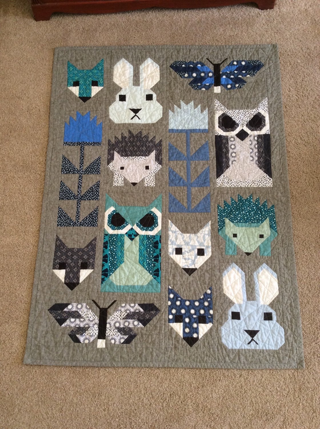 Handmade Baby Quilt The Fancy Forest Animal Quilt