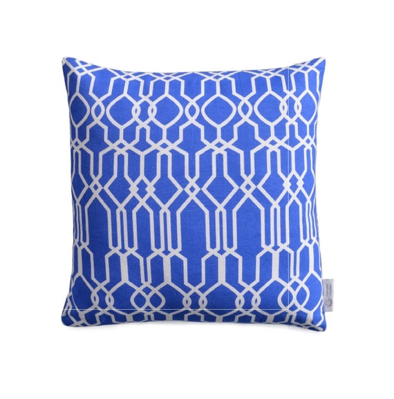 GREEK Blue OUTDOOR Cushion Cover Cobalt Blue WATERPROOF pillow