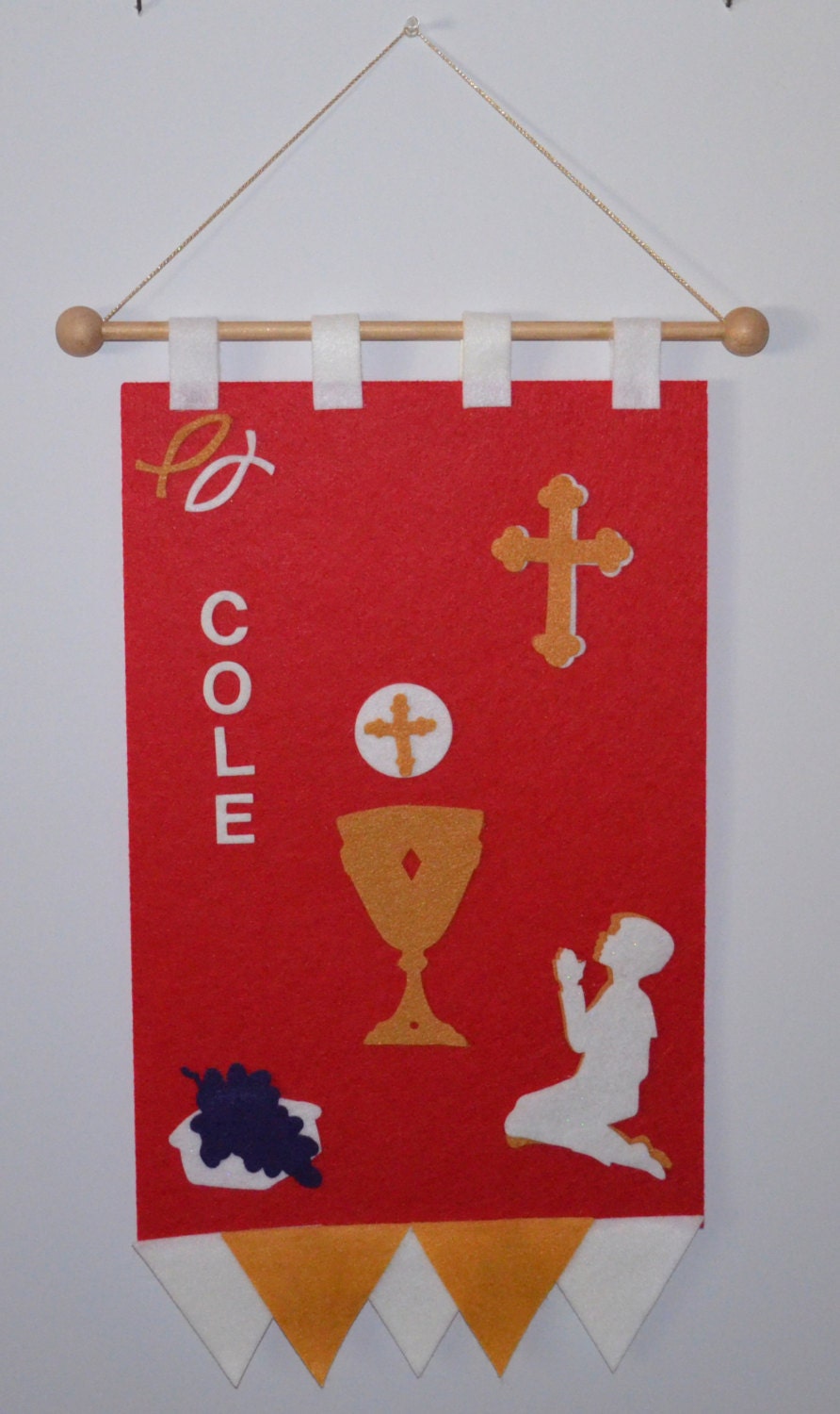 Church Felt Banner Kits Red with Gold & White Pieces